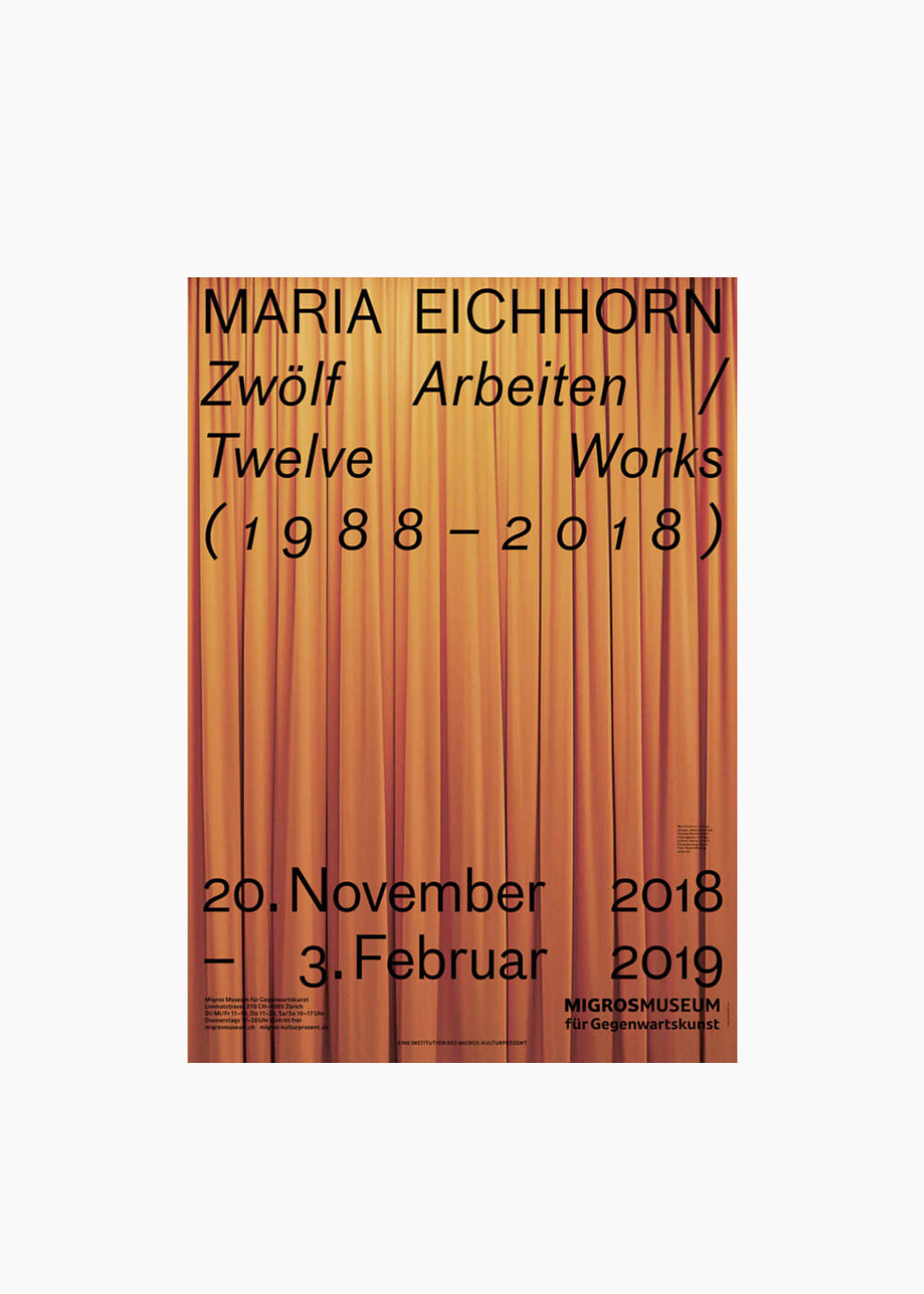 Poster Maria Eichhorn: Zwölf Arbeiten / Twelve Works 1988-2018 (90x128cm)
